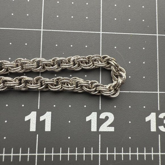 Monet Silver-Tone Rope Chain Necklace Elegant Twisted Braided Design Vintage Loo - Picture 7 of 7